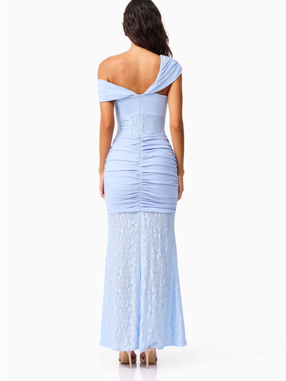ELLIATT Valencia Lace Gown in Blue Lace off-Shoulder Evening Dress size S NWT - Picture 5 of 9
